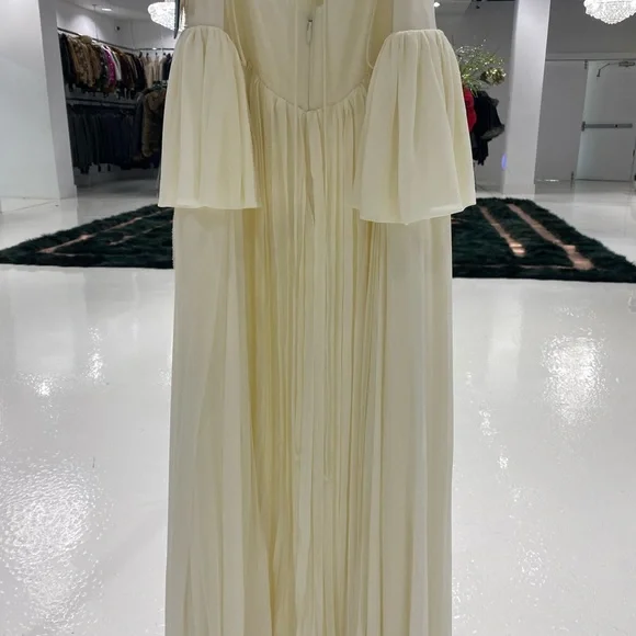 KHAITE Maryam Open-back Ruffled Pleated Silk Crepe de Chine Maxi Dress - Picture 9 of 12